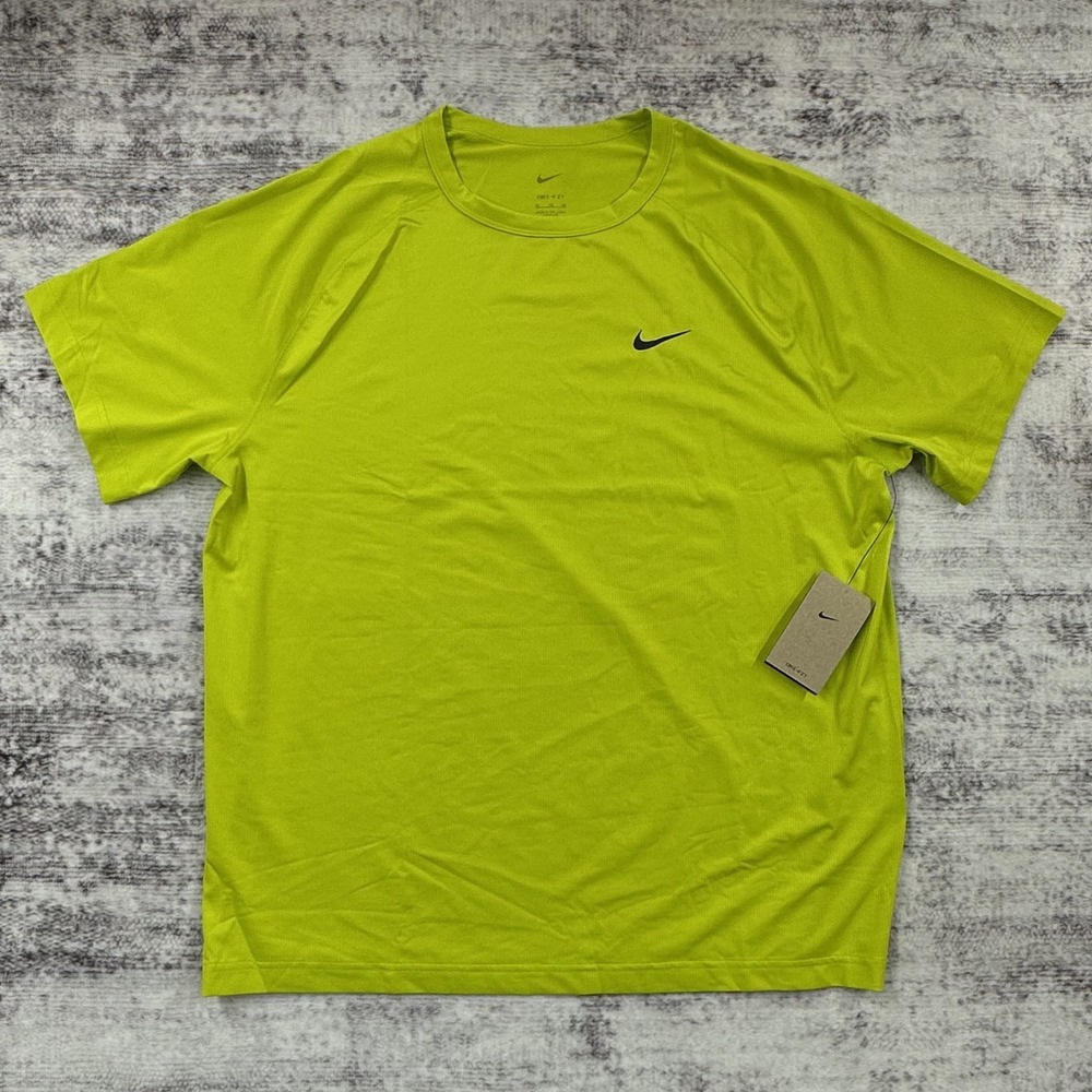 NWT Nike Dri Fit Yellow-Green Ready S/S Shirt Men's XL‎ - DV9815-308 - MSRP $45